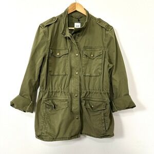 Gap Olive Green New Classic Utility Jacket Military Army Field Coat Womens M
